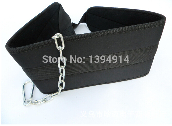 Free shipping New 2015 Weight bearing belt Black Dipping Belts Weight Lifting Gym Dip waist Belt