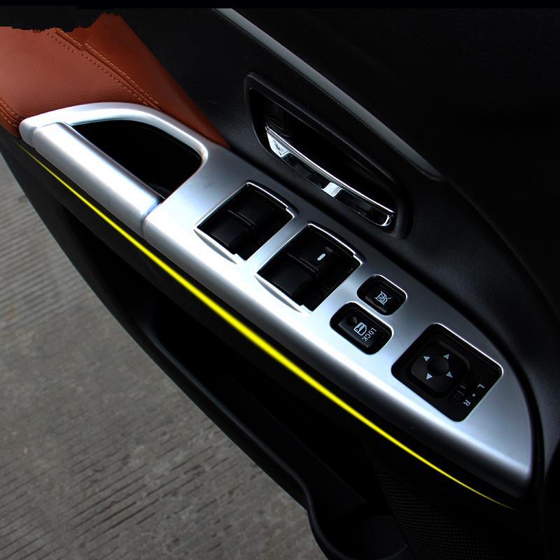 Car interior Abs chrome armrest decoration trim cover ring 4pcs for MITSUBISHI ASX MITSUBISHI ASX Accessories