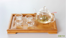 2015 Newest 5pcs/set high temperature resistant glass flower teapot set 1pc 600ml teapot+4pc 50ml double glass cup free shipping