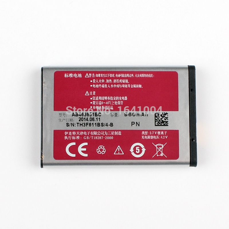 100 Original Replacement Battery For Samsung S3650C S7070 S5608 S3370 L700 w559 S5628 C3222 AB463651B