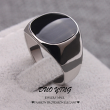 2015 Classical Rings Aneis De Ouro Silver Filled Vogue Black Enamel Size 7/8/9/10/11 Wedding Rings For Men Anillos