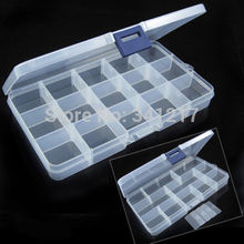 Plastic 10/15/24 Slots Jewelry Adjustable Tool Box Case Craft Organizer Storage