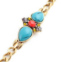 Fashion Cute Honey Bee Eye Turquoise Beads Charm Bracelets Bangles Fashion Jewelry For Women