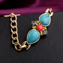 Fashion Cute Honey Bee Eye Turquoise Beads Charm Bracelets Bangles Fashion Jewelry For Women