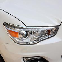 Chrome Front Headlight Headlamp Head lights Cover Trim for Mitsubishi ASX 2013 14