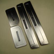 Illuminated LED Blue Door Sill Threshold Scuff Plate Case For 2006 2012 Mitsubishi Pajero V97 V93