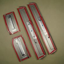 Illuminated LED Blue Door Sill Threshold Scuff Plate Case For 2006 2012 Mitsubishi Pajero V97 V93