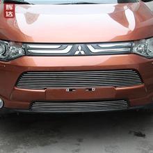 Mitsubishi Outlander 2013 2014 modified metal front grille trim cover decoration 2pcs kit