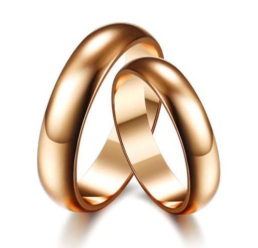 2015Newest  fashion Gloss Couple Bands Rings For Weddings For Men And For Women Rose Gold