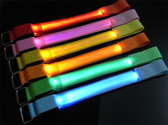 300pcs lot LED light Armband Safety Reflective Belt Arm Band Shine Armband for running 