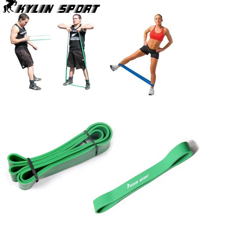  free shipping 2 elastic tension green exercise crossfit rubber power band resistance band workout