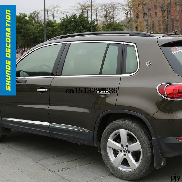 Car full window Stainless steel Chromium Styling decoration cover trim 10pcs for 2010 2015 Volkswagen vw