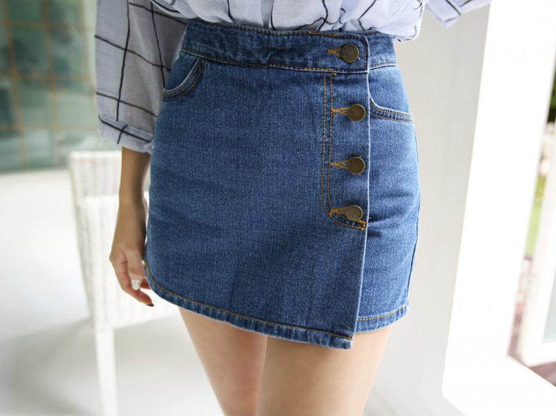 Как сделать красивую юбку-шорты из джинсов?