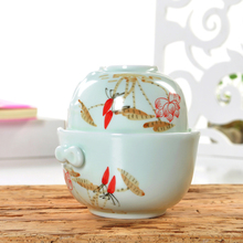 Hot Sale!Chinese Flavour Ceramic Tea Set Light Blue Classic Caneca Teapot  Couple Set 150ml Ceramic Tea Cups,Free Shipping,3007
