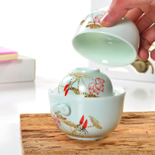 Hot Sale Chinese Flavour Ceramic Tea Set Light Blue Classic Caneca Teapot Couple Set 150ml Ceramic