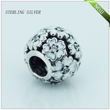 Fits Pandora Bracelets Primrose Silver Beads with White Enamel New Original 100 925 Sterling Silver Charm