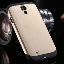 For Galaxy S4 i9500 New Fashion Hard Armor Back Case Gold Slim Hybrid With Logo Mobile Phone Accessories Cover For Samsung S4