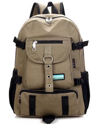 2015 new Fashion arcuate leisure men s backpack strap zipper solid color casual canvas backpack school