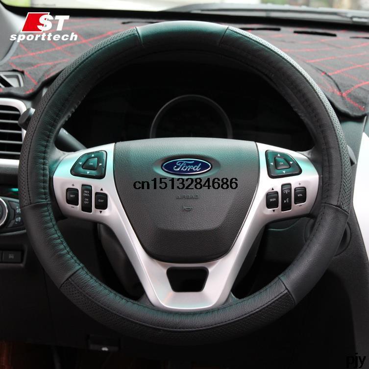 High quality Cowhide Genuine Leather Steering Wheel cover for Volkswagen vw Jetta MK6 2012 2013 2014