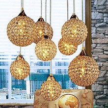 Golden LED Modern Crystal Pendant light Lamp with 8 Lights For Living Dining Room Luminaire Lustres