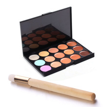 Fashion New Arrival 15 Colors Camouflage Concealer Eyeshadow Palette Makeup Cosmetic Nose Brush KK#Y