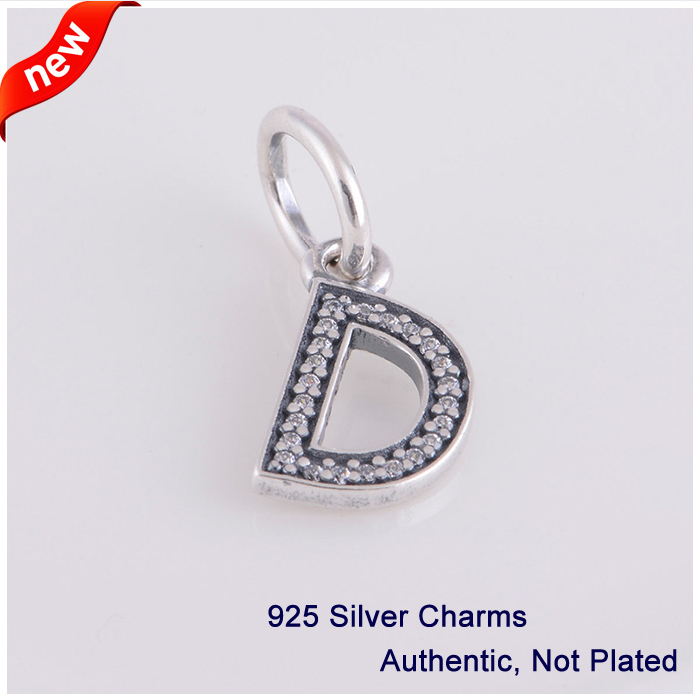 L350 2014 New Authentic 100 925 Sterling Silver Original Beads Letter D Charms Women Jewelry Fits