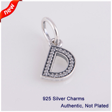 L350 2014 New Authentic 100% 925 Sterling Silver Original Beads Letter “D” Charms Women Jewelry Fits Pandora Bracelet DIY Making