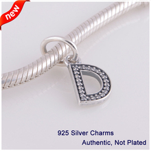 L350 2014 New Authentic 100 925 Sterling Silver Original Beads Letter D Charms Women Jewelry Fits