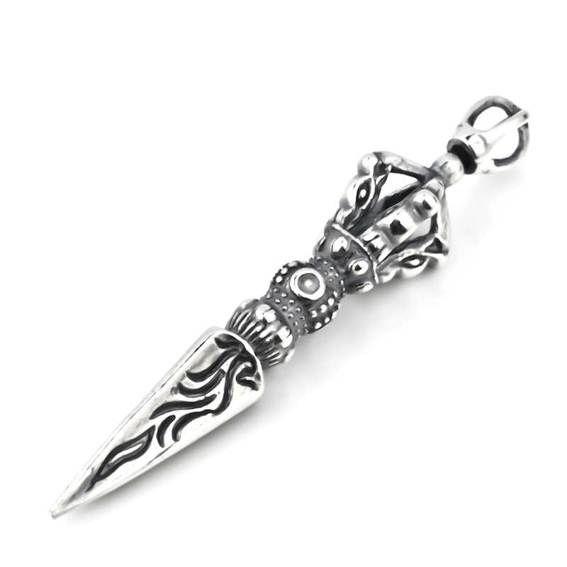 2015 Hot Top Quality Men Necklace 925 Thai Sterling Silver Jiang Mochu Dagger HipHop Rock Necklace