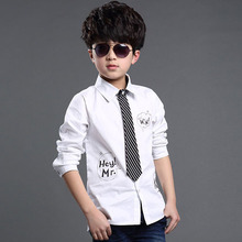 2015 New Letter Printed Kids Formal Shirts for Boys Spring Fall Kids 3 Colors Dress Shirt