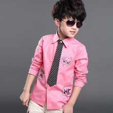 2015 New Letter Printed Kids Formal Shirts for Boys Spring Fall Kids 3 Colors Dress Shirt