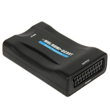 Мини мхл / HDMI к SCART видео конвертер для снятия зубного камня ( ес Plug ) ( черный )