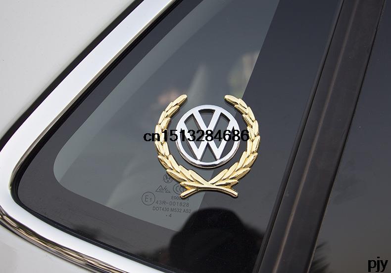High quality volkswagen badge polo jetta golf passat car body sticker Metal Emblems 2pcs
