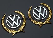 High quality volkswagen badge polo jetta golf passat car body sticker Metal Emblems 2pcs