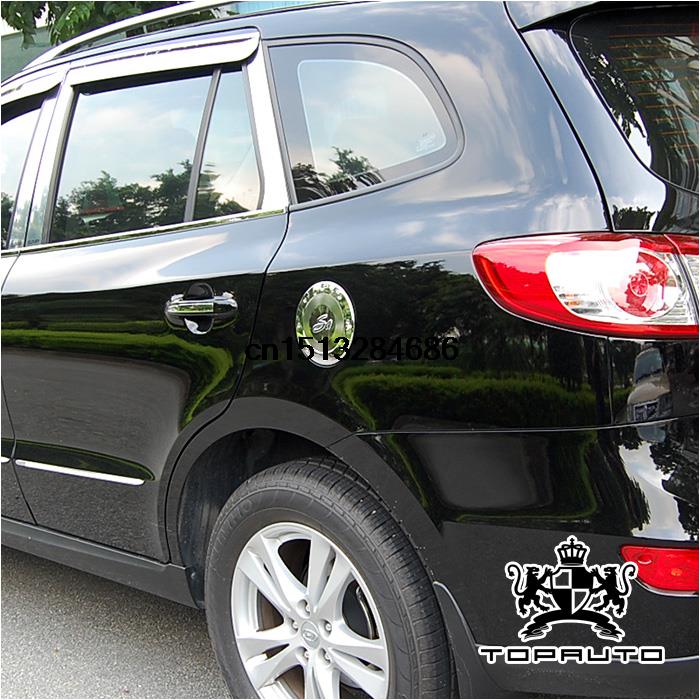 Free Shipping Auto Accessories Stainless Steel Fuel Oil Gas Tank Cap Cover Trim for Hyundai Santa