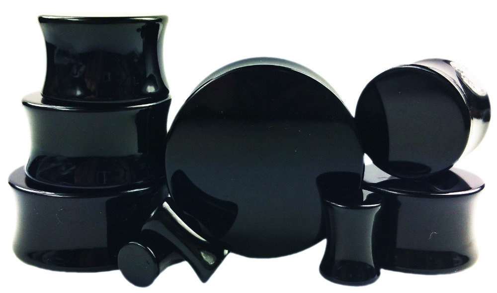 2PCS/Lot Black Ear Gauges Plugs and Flesh Tunnels,Saddle fit Ear Stretcher Expander (2mm-30mm)