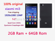 100% Original Xiaomi MI3 M3 xiaomi 3 phone MIUI V6 WCDMA 3G MSM8274AB Quad Core 5” 1920×1080 2GB RAM 64GB ROM GPS 13MP GPS