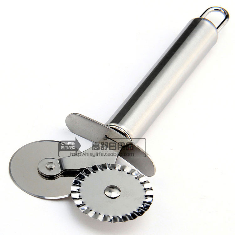 High quality double stainless steel handle pizza pizza cutter roller knife sent round knife knife lace