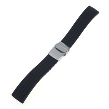 2015 Hot Black Silicone Rubber Watch Band Strap Straight End Bracelet 18mm 20mm 22mm 24mm Waterproof