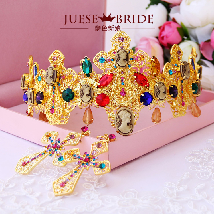 Quality vintage baroque bride hair accessory crown crownpiece marriage accessories