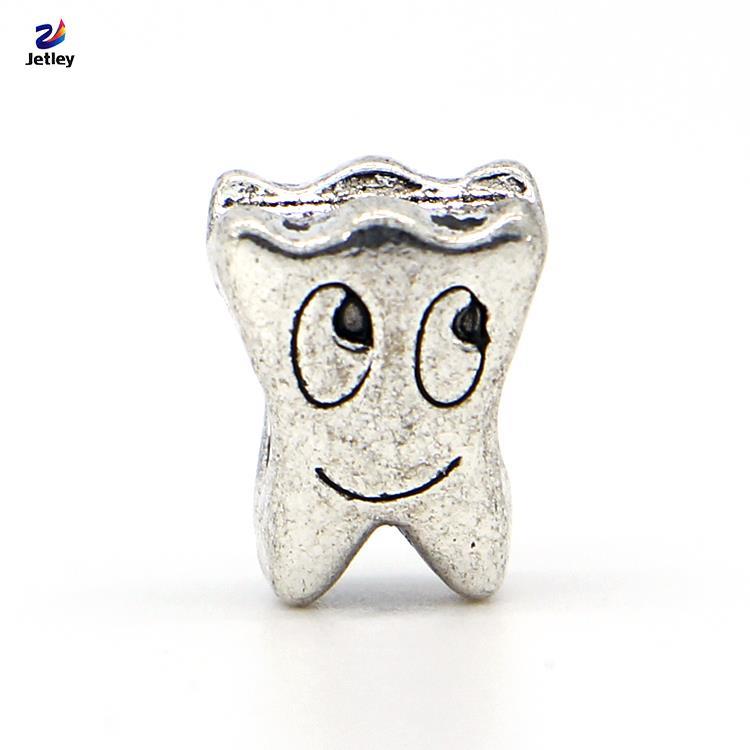 NEW Wholesale 1Pc Bead Alloy Bead Charm European Silver Smile Face Tooth Bead Fit Pandora BIAGI