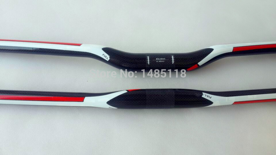 new carbon bicycle handlebar MTB red flat handlebars rise handlebar 31 8 580 600 620 640