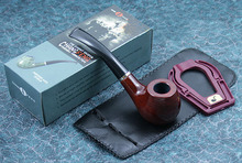 Gift New 2015 Hot Sale WOODEN Enchase Smoking Pipe Tobacco Cigar pipes+Stand Free Shipping & Wholesale for man and women