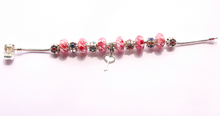 New arrive 925 silver pink flower Murano beads Fit Pandora link Bracelet bangle for women fashion