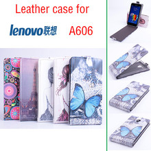 Fashion High Quality Flip PU Leather Case Cover  For Lenovo A606 Smartphone Free Shipping