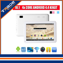 High Quality Android 4.4.2 Kitkat 10 inch Tablet PC 1GB RAM 16GB ROM Bluetooth WiFi Quad Core Support Eexternal 3G White