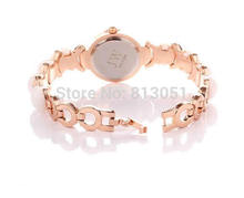 Free shipping Women Watch Bracelet Famous Jewelry Zinc Alloy with Glass ABS Plastic Flat Round rose
