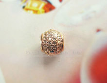 Free shipping Gold Jewelry Austrian AAA Zircon Crystal Gem Loose Beads fit European pandora Bracelets women