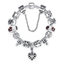 2015 High Quality Charms Beads fit pandora bracelet 925 Silver Crystal Big Hole Beads Fashion Bracelets