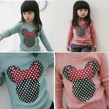 Korean Spring Autumn Long Sleeve Cartoon Kids Girls Shirts All Kids Clothing and Accessories T Shirts